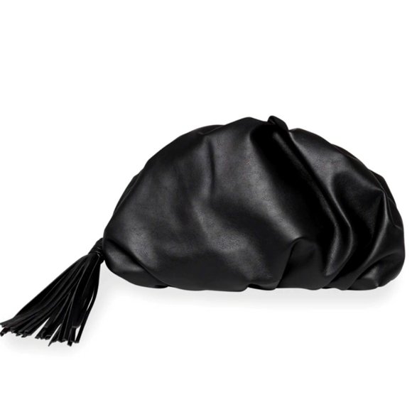 Ruched Clutch Bag with Tassel - Picture 1 of 3